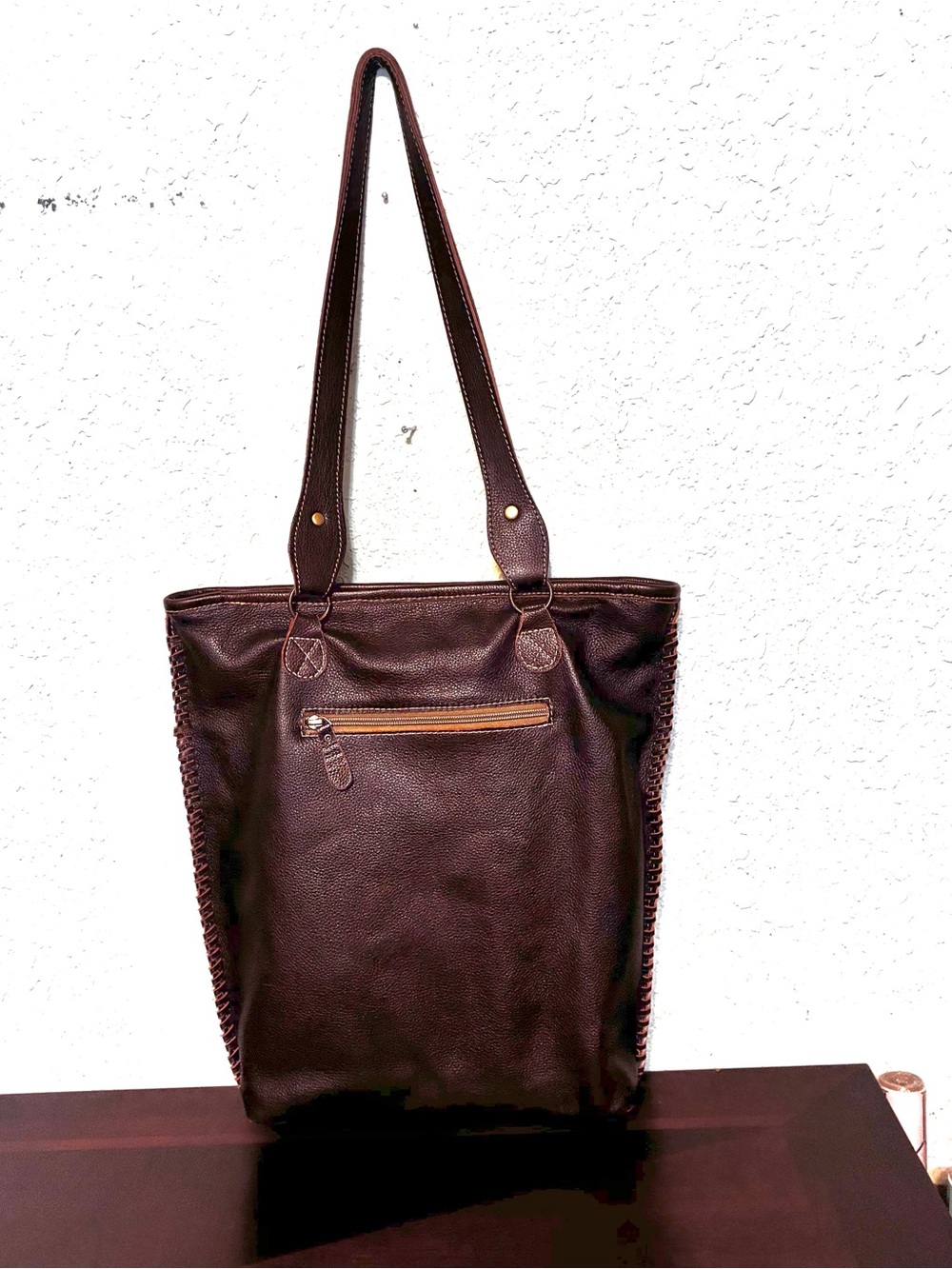 Myra Bags Large Leather, Cowhide Tote Bag - - Picture 3 of 10